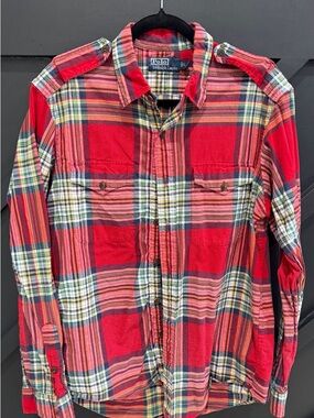 Polo by Ralph Lauren Red Plaid Corduroy Button-Down Shirt